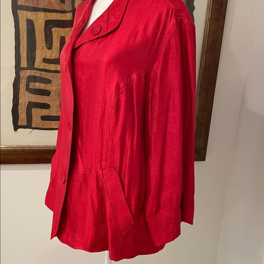 Ruby Rd. Shimmering Red Jacket - Picture 3 of 9